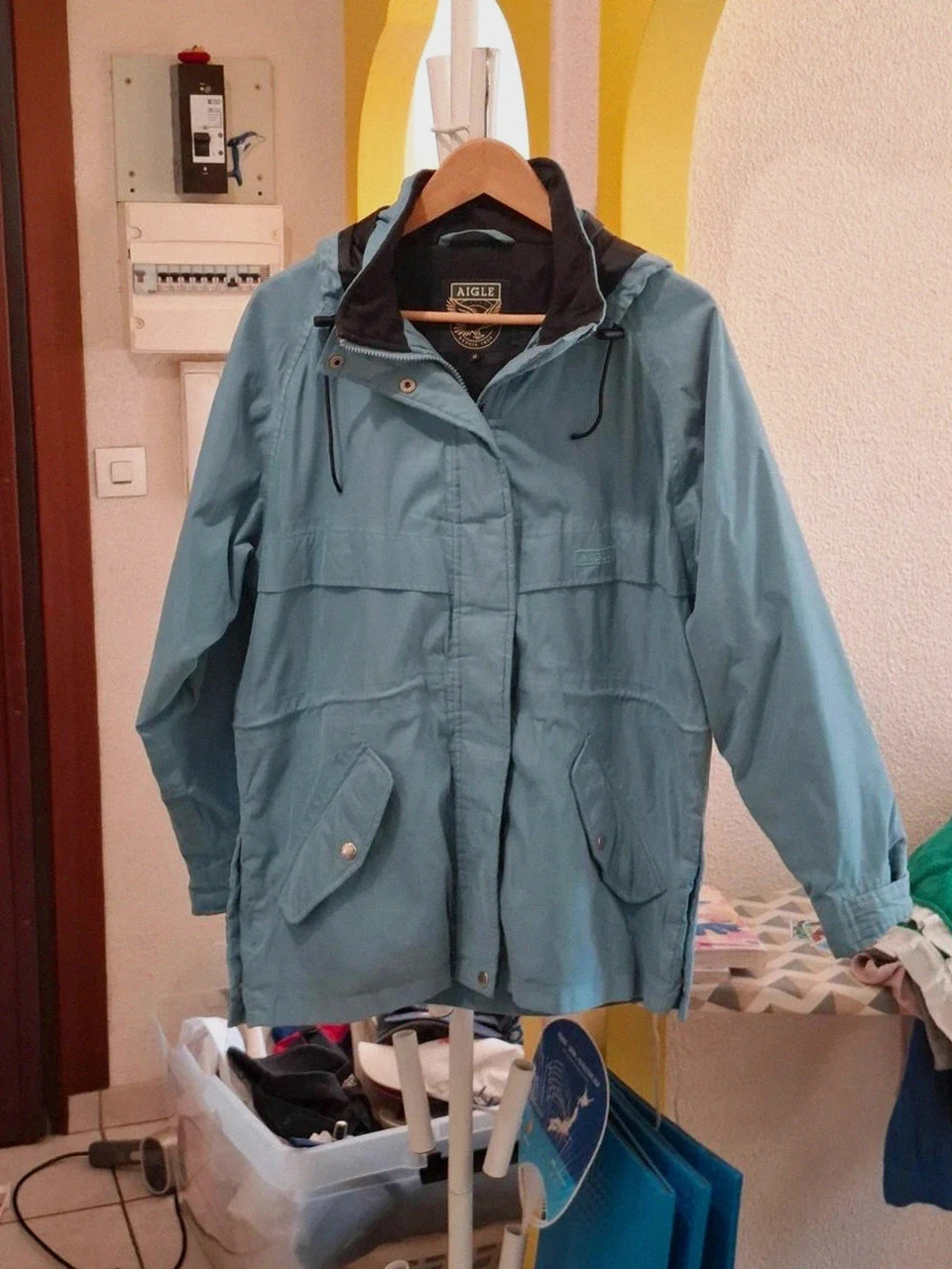 Veste / Parka Imperméable Aigle Bleu Clair T.M (FR 40/42)