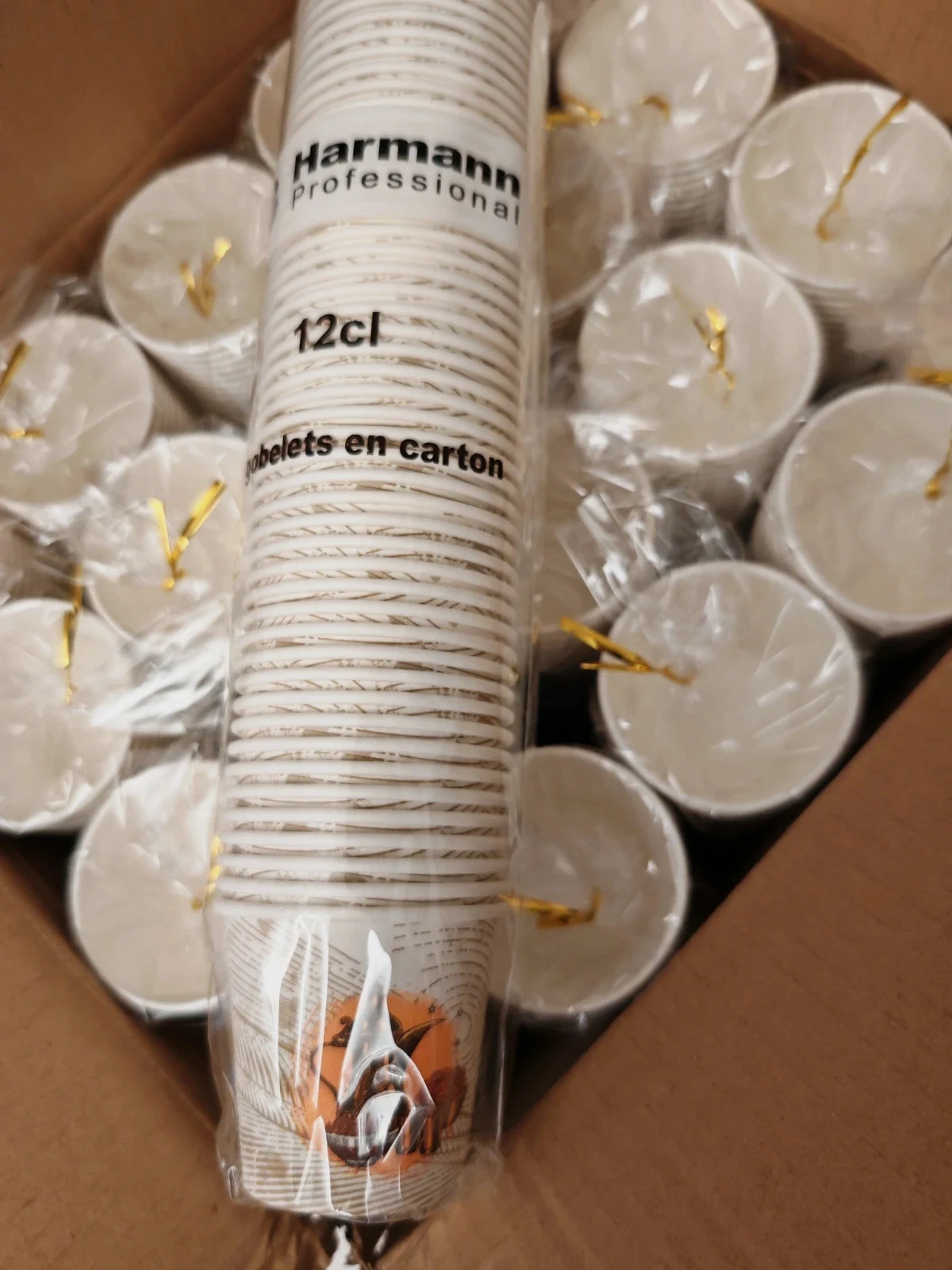 Lot 1000 Gobelets Carton 12cl Harmann Professional NEUF