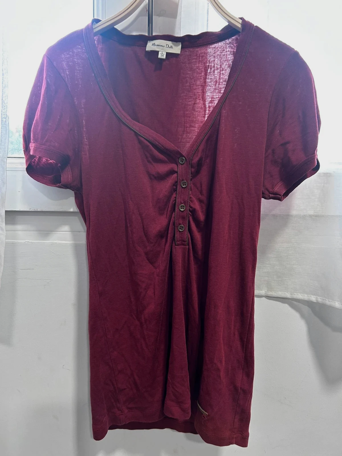 Camiseta burdeos Massimo Dutti L