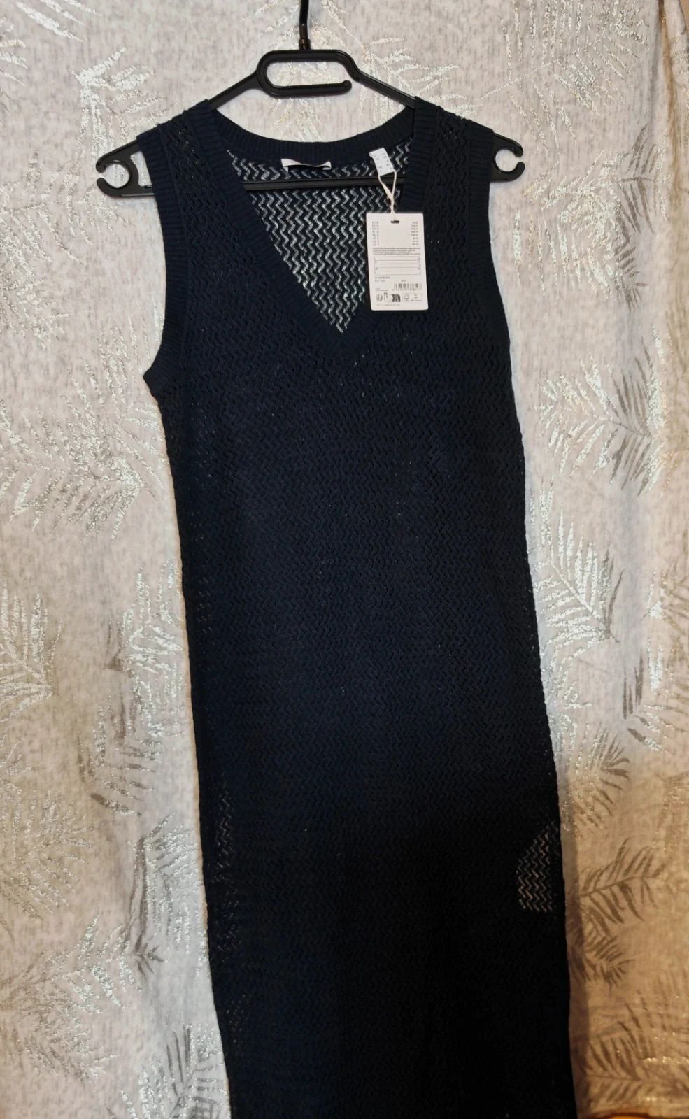 Robe longue maille ajourée Esprit bleu marine – Neuve avec étiquette – Taille S