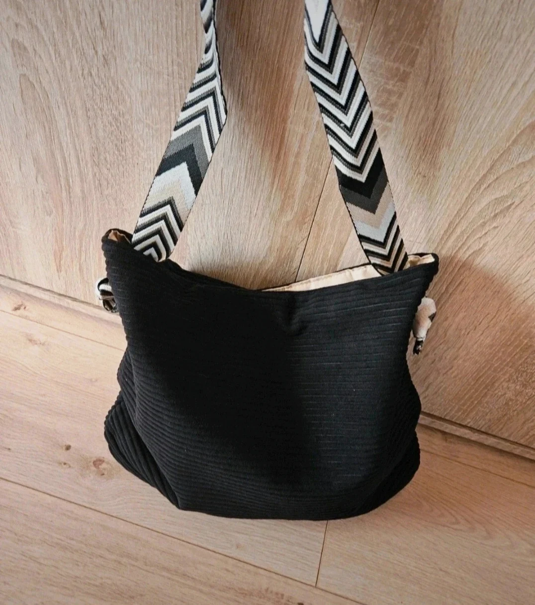 Grand sac en velours cotelé