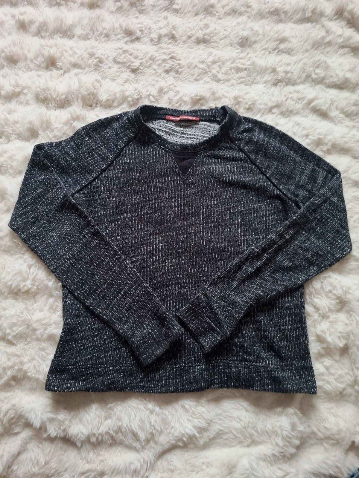 Sweat-shirt Comptoir des Cotonniers gris chiné noir col rond style casual