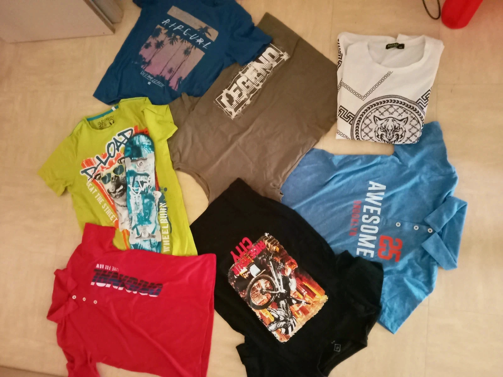Lot de T-Shirts Garçon 11-12 Ans – T-Shirts Casual & Motifs Multimarques Très Bon État – lot – taille 12 ans / 152 cm