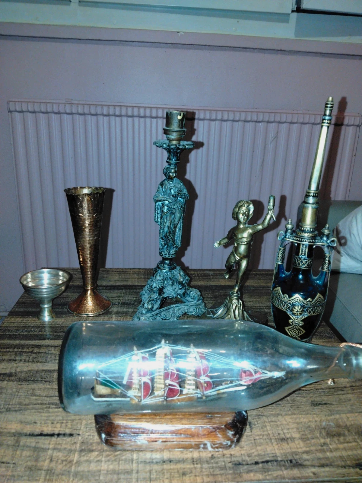 [Gros Lot] 7 Objets Brocante Vintage & Cabinet de Curiosités - Laiton, Marine, Art Religieux