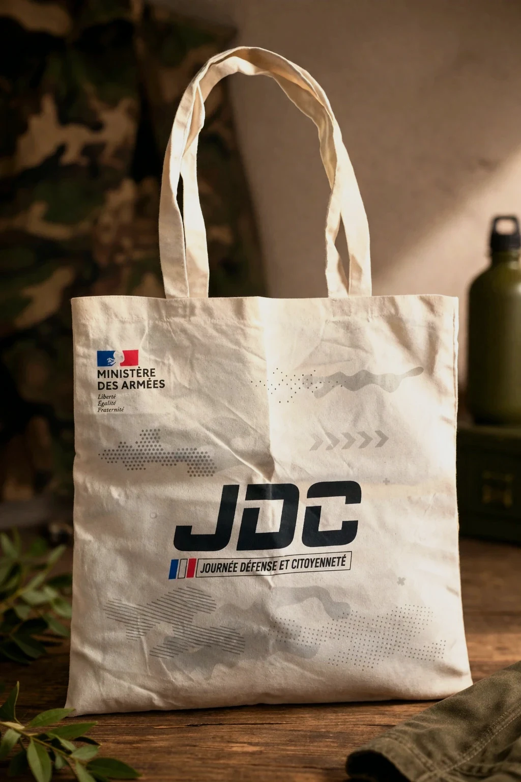 Tote Bag JDC – Journée Défense et Citoyenneté – Beige 🇫🇷 – JDC