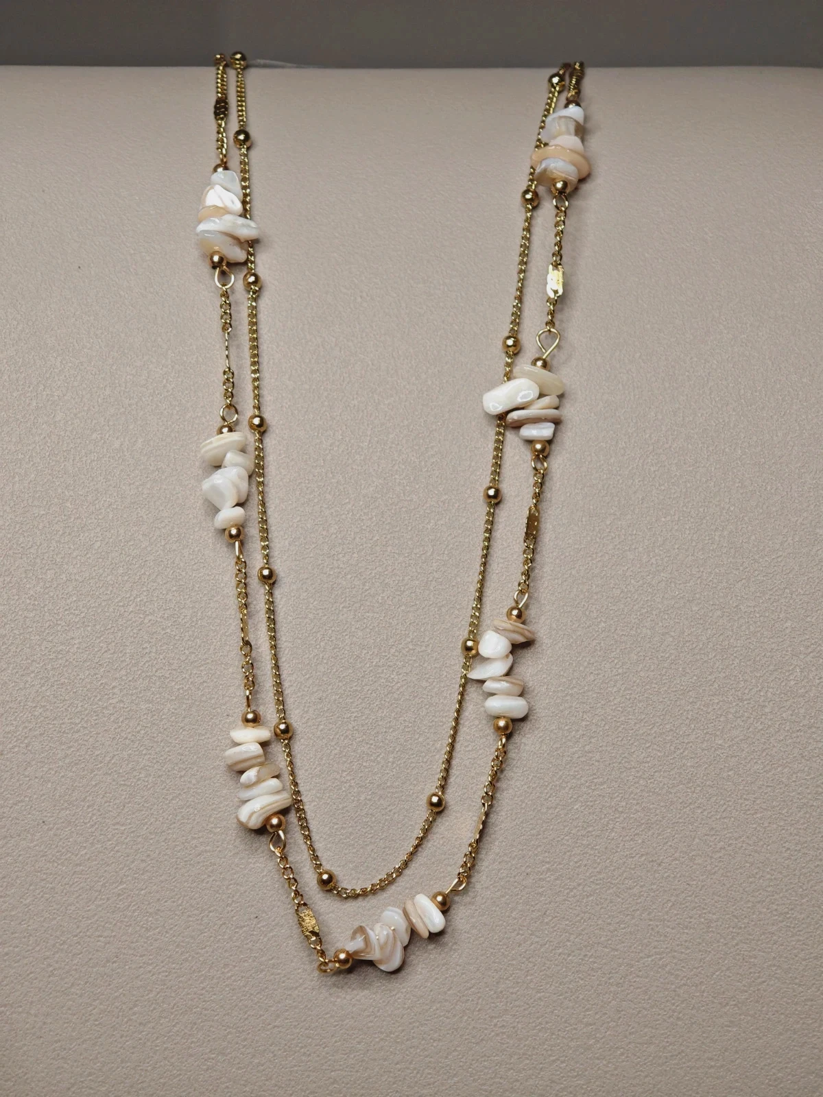 Collier multi-rangs acier inoxydable doré coquillages nacre waterproof bohème été tendance – taille Taille unique