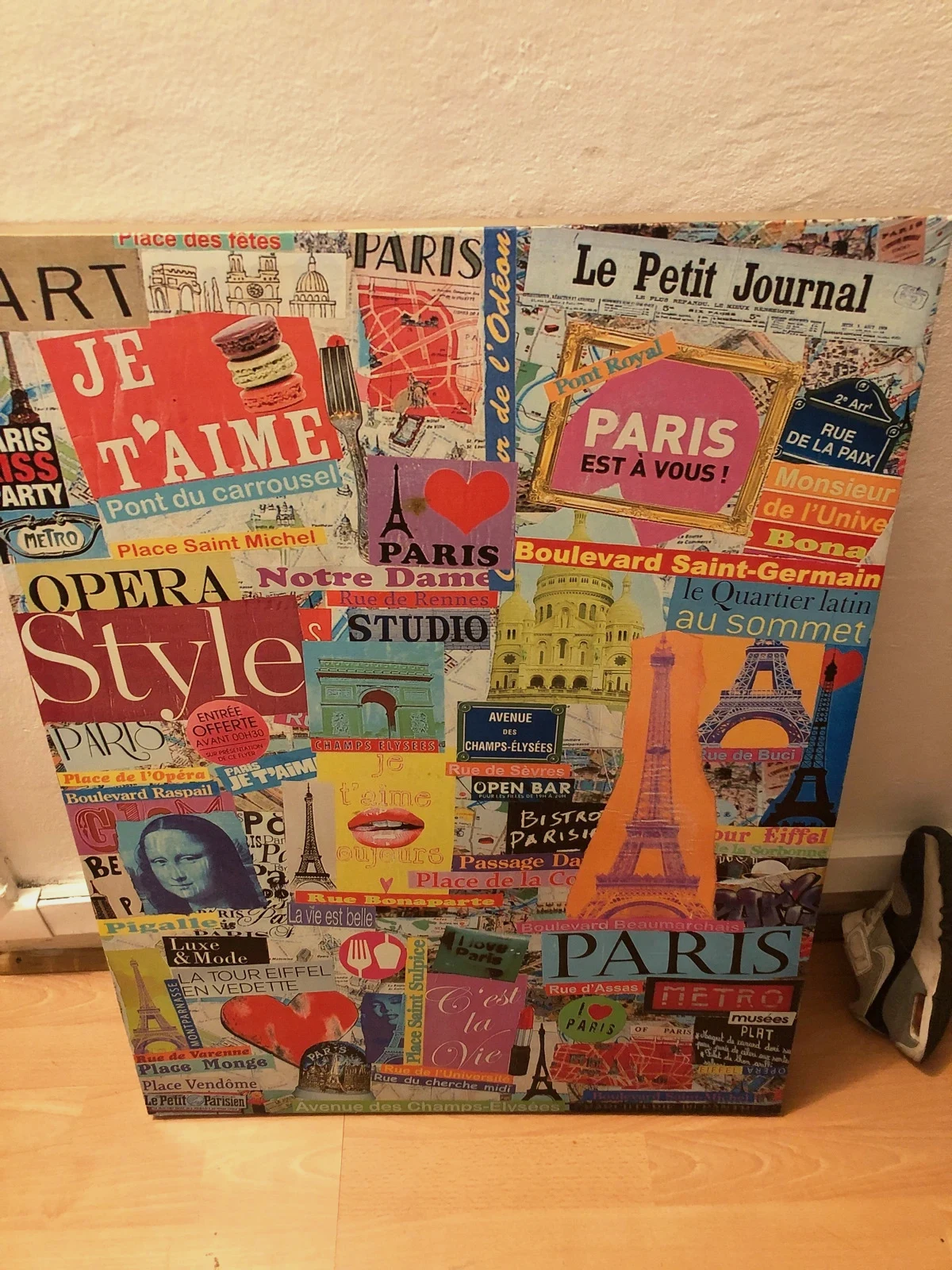 Grand Tableau Collage "Pop Art" Paris - Déco Originale & Colorée