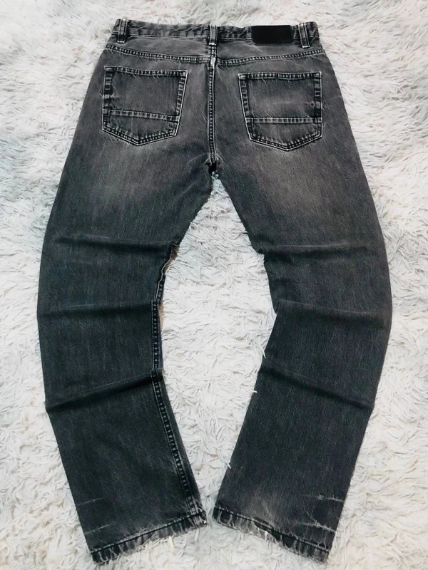Pull&Bear Button Fly Jeans Black Washed Denim Y2K Streetwear Oldmoney Casual Vintage - Size 42 EU