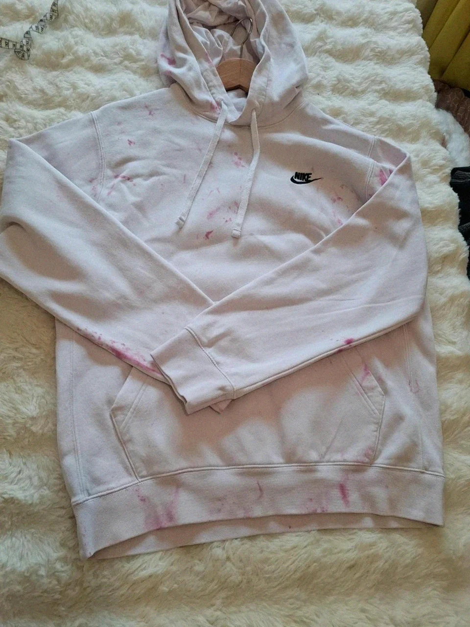 Nike Sweat à Capuche Blanc / Rose Effet Tie-Dye T.S (36)