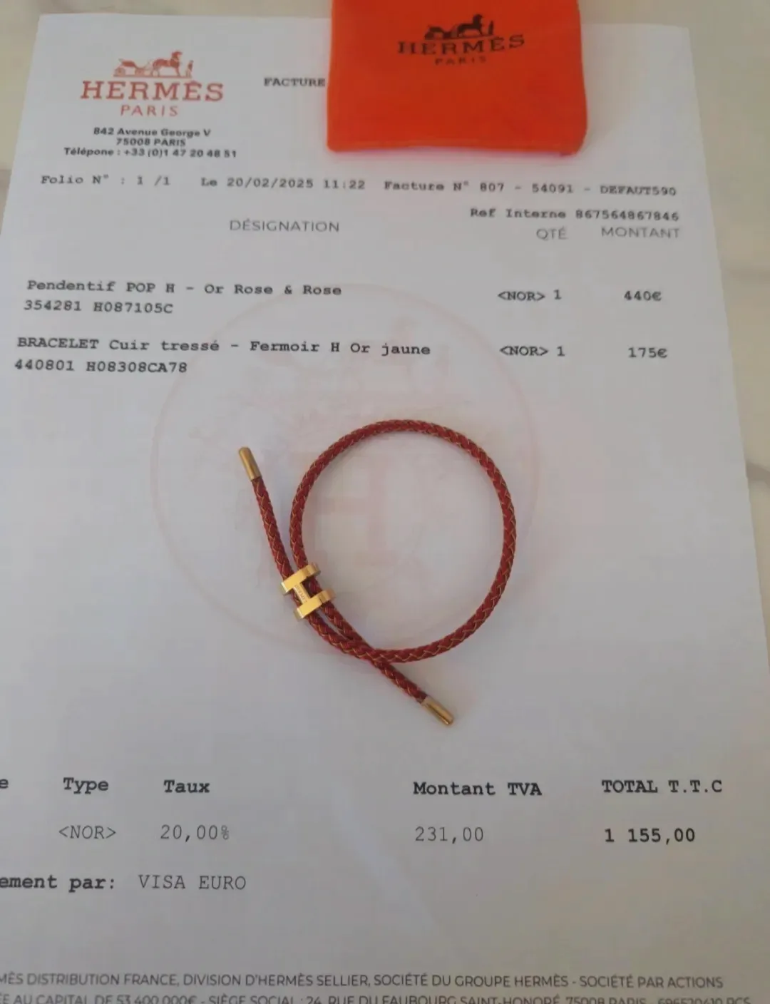 Bracelet Hermès Cuir tressé Or Rose – Hermès – Or rose – taille Taille unique 5