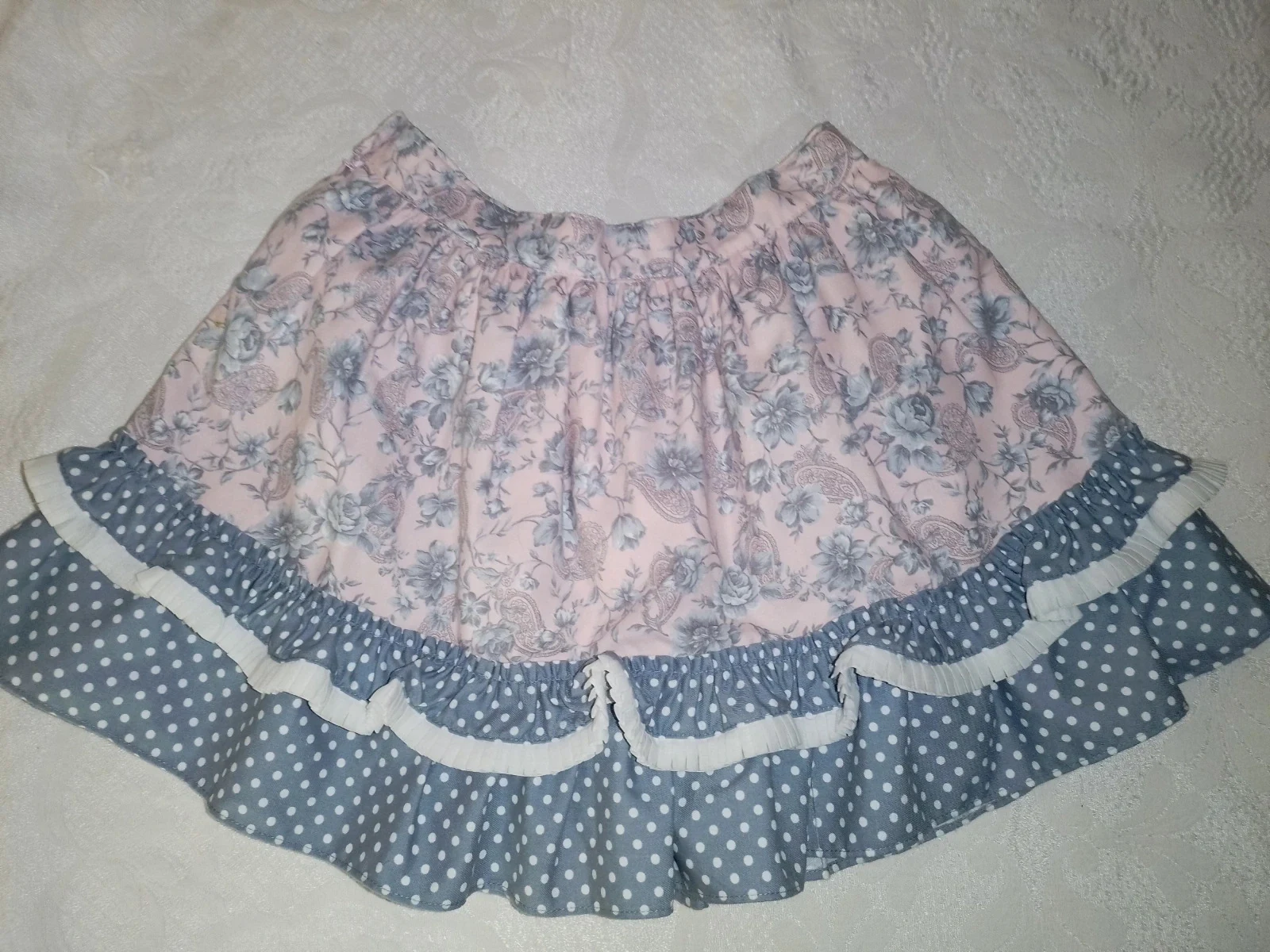 Miranda Girls Floral & Polka Dot Skirt