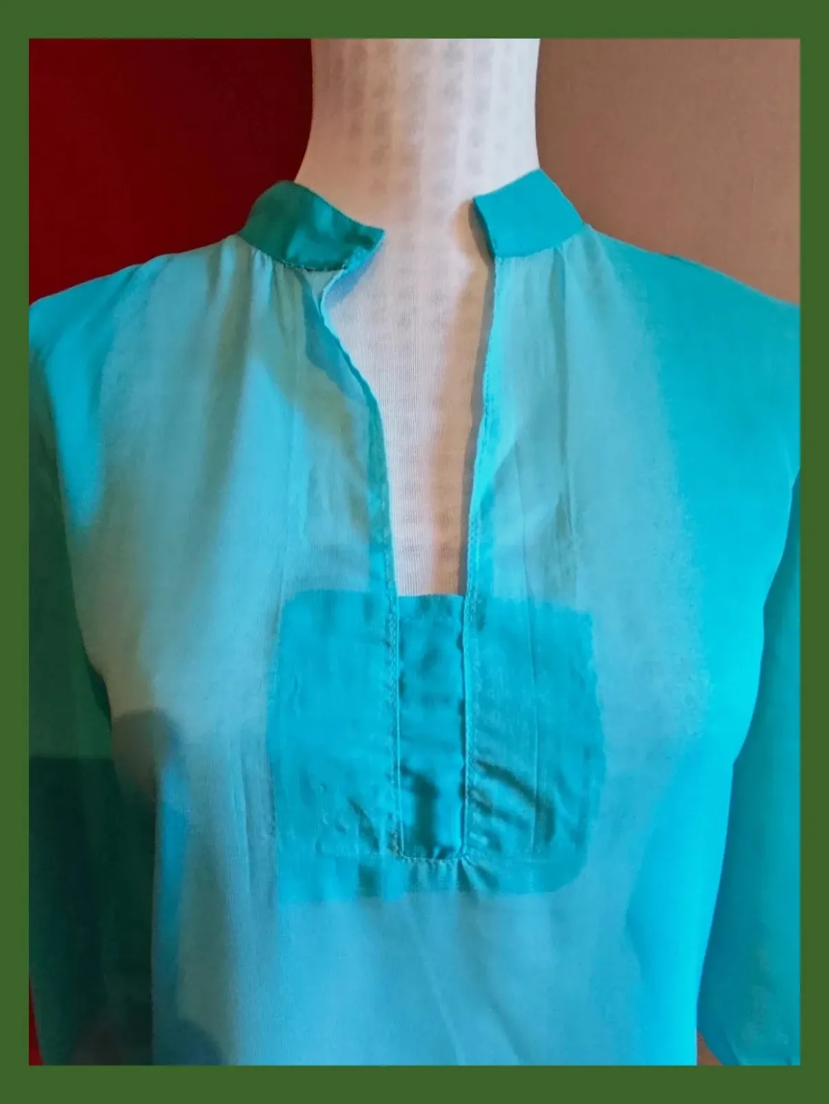 🌺Blusa de gasa azul semitransparente efecto degradado – Mysaki Yuki – taille XL / 42 / 14 4