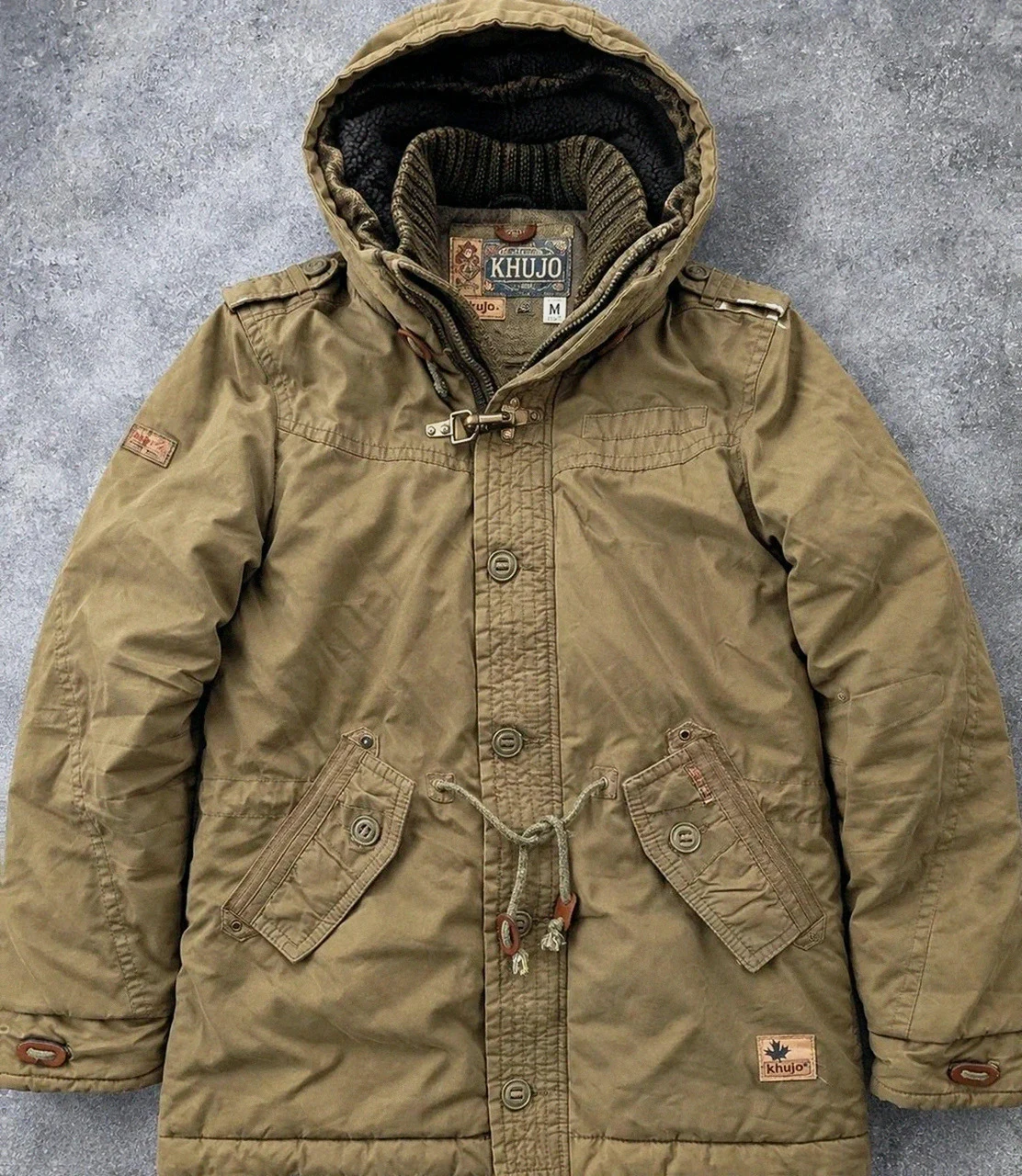 Khujo Parka Stigg M kaki – veste militaire winter workwear doublée vintage