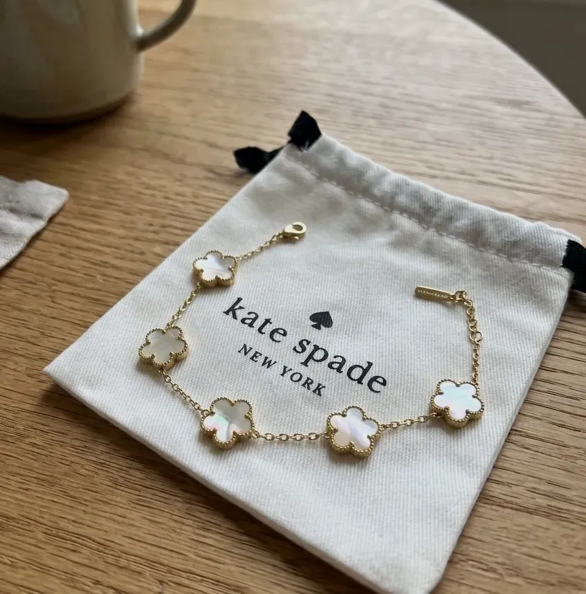 Kate Spade Clover Gold Mother-of-Pearl bracelet  – kate spade – or – taille Taille unique 2