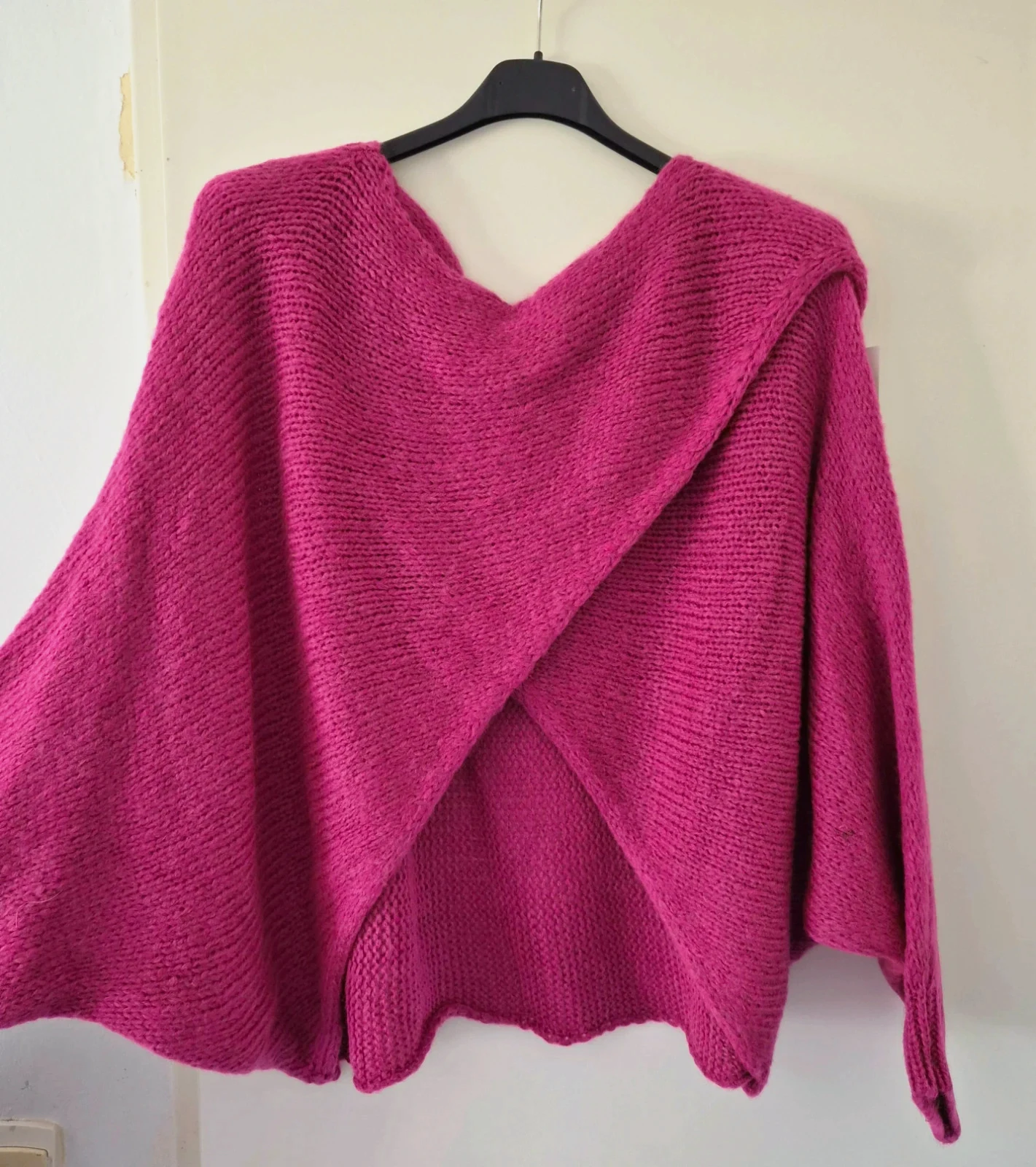 🍂Magnifique pull croisé/drapé oversize doux - TU 44 au 50 - Made in Italy🍂 – Made In Italy – taille XXL / 44 / 16