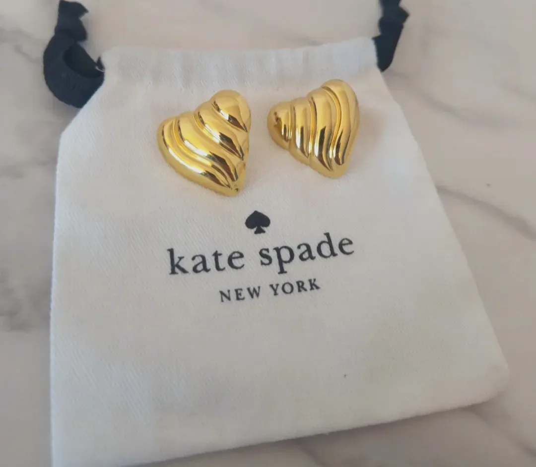 Boucles d'oreilles cœur dorées Kate Spade – kate spade – doré – taille Taille unique 3