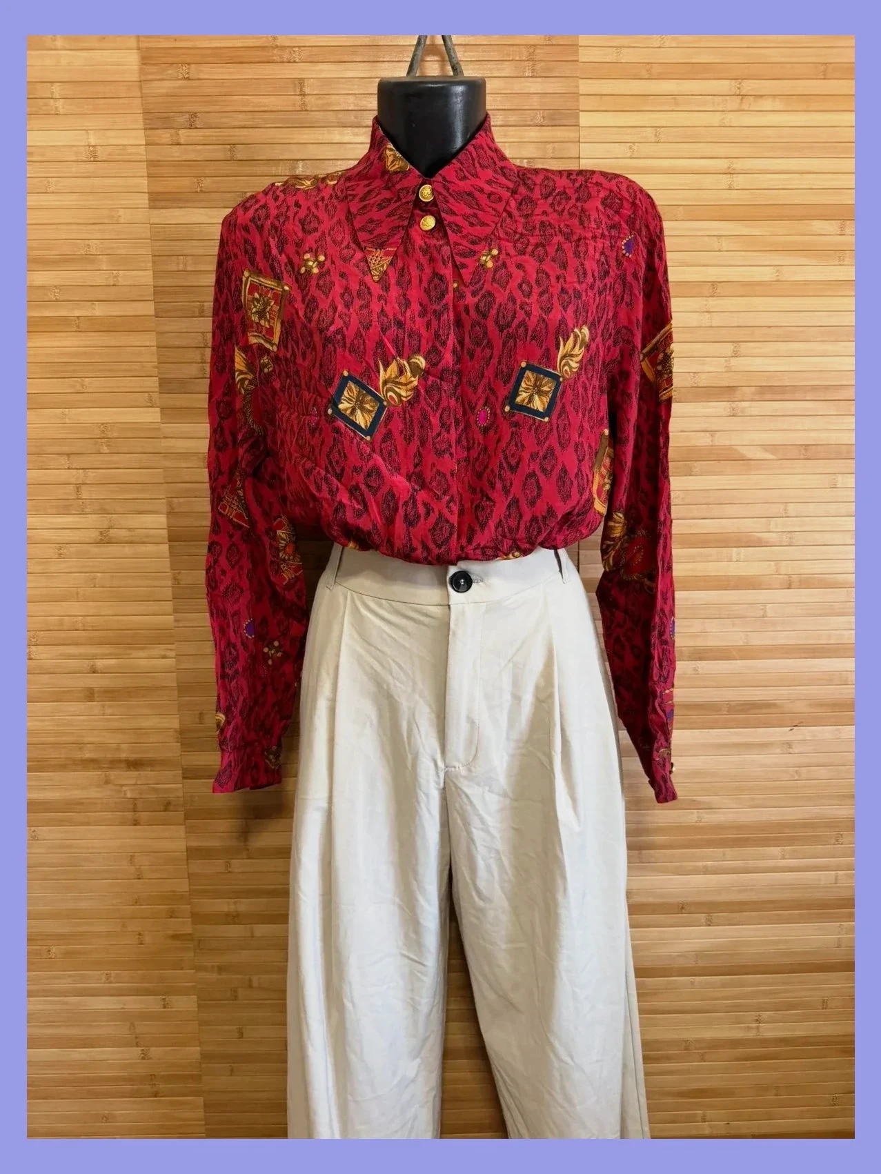 Espectacular blusa vintage 100% seda de Louis Feraud talla 44 😍