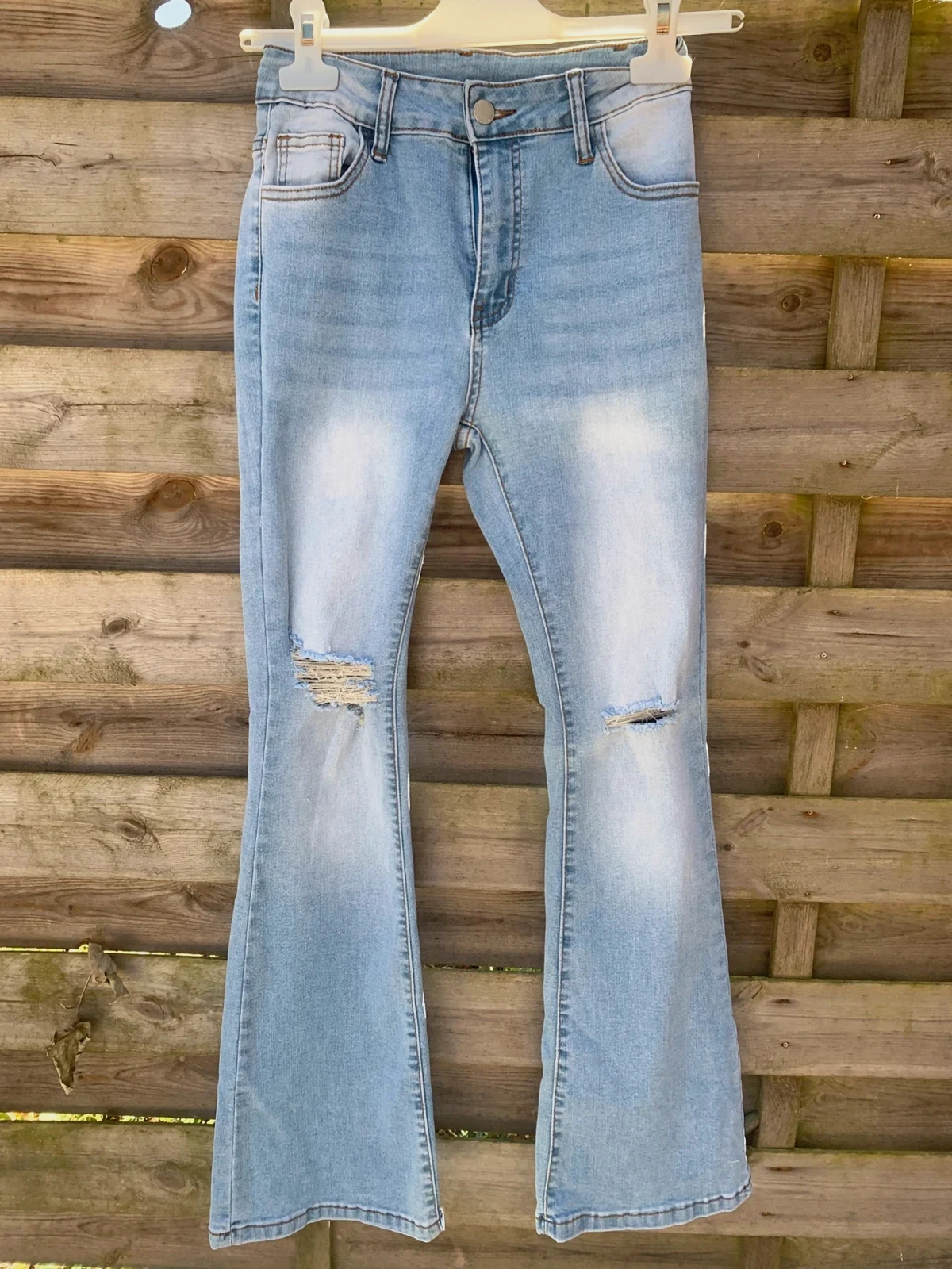 Jean flare bleu clair déchiré XS – Shein – taille XS / 34 / 6