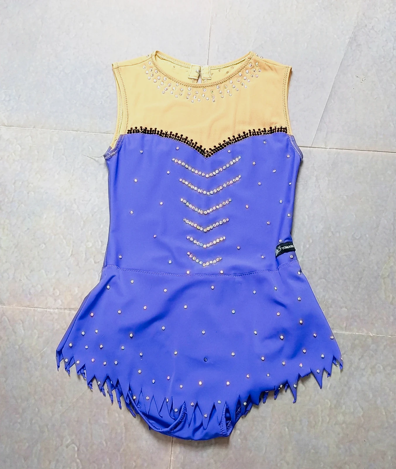 Sparkly Purple Figure Skating Dress | Competition Leotard | Rhinestones | Kids 8-10Y