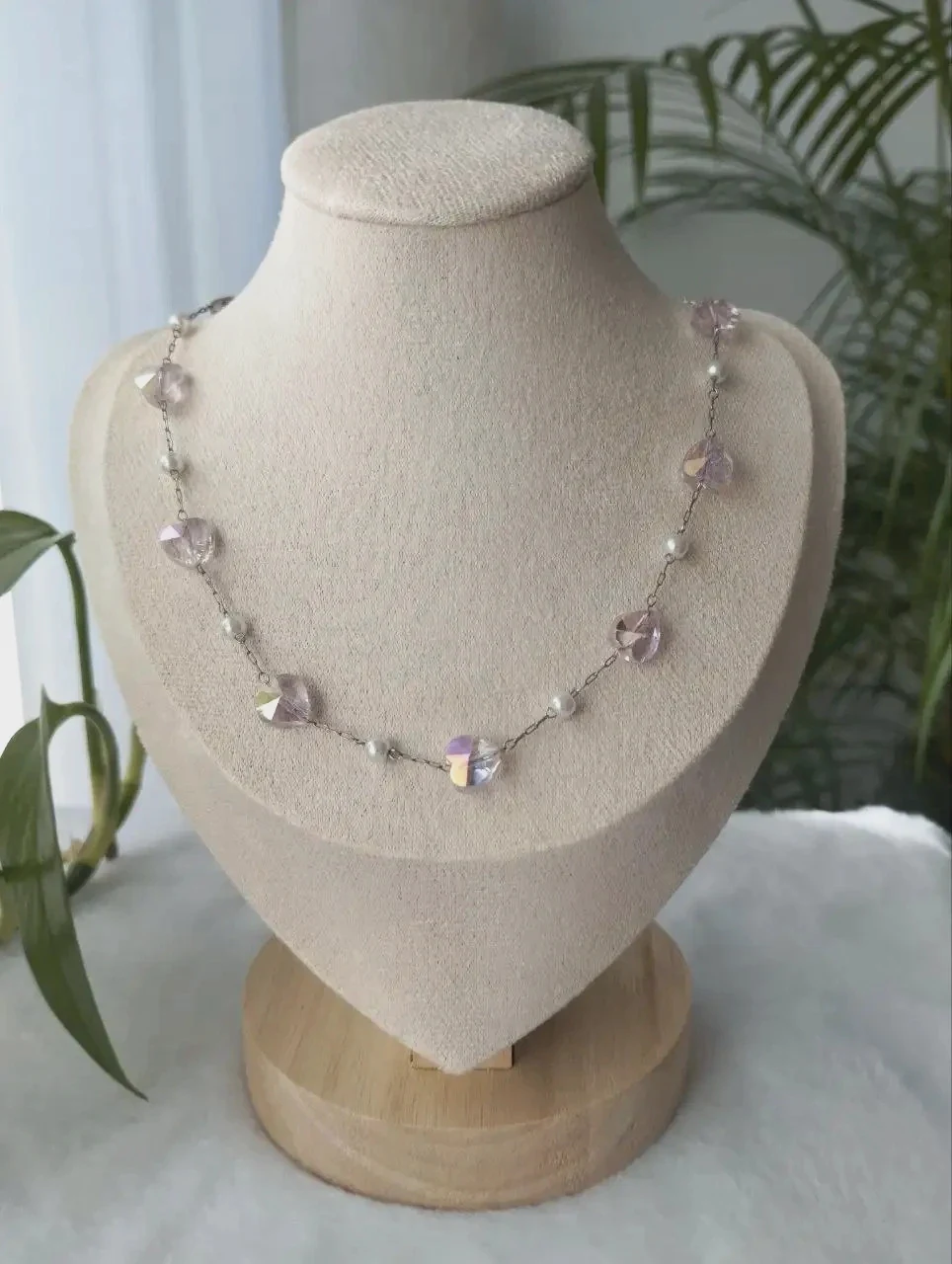 Collar corazones rosas. Acero inoxidable 💓