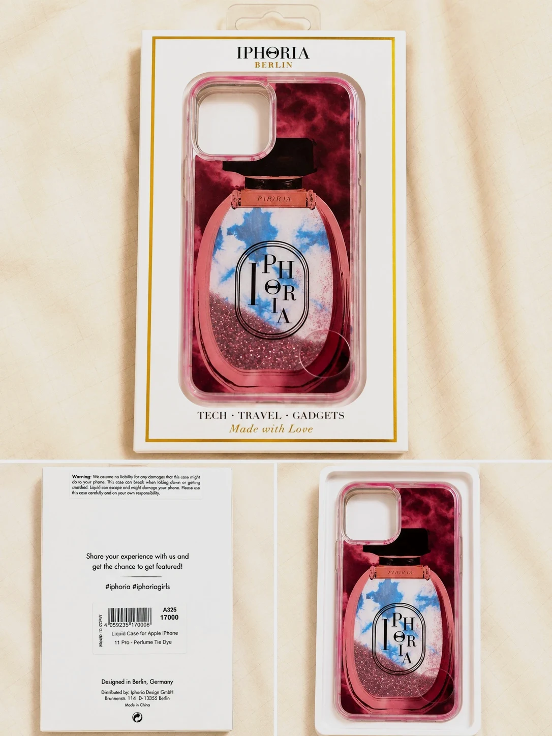 Coque iPhone 11 Pro iphoria Berlin Perfume Tie Dye paillettes