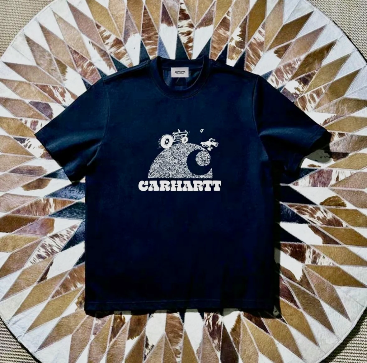 T-shirt noir Carhartt imprimé vintage