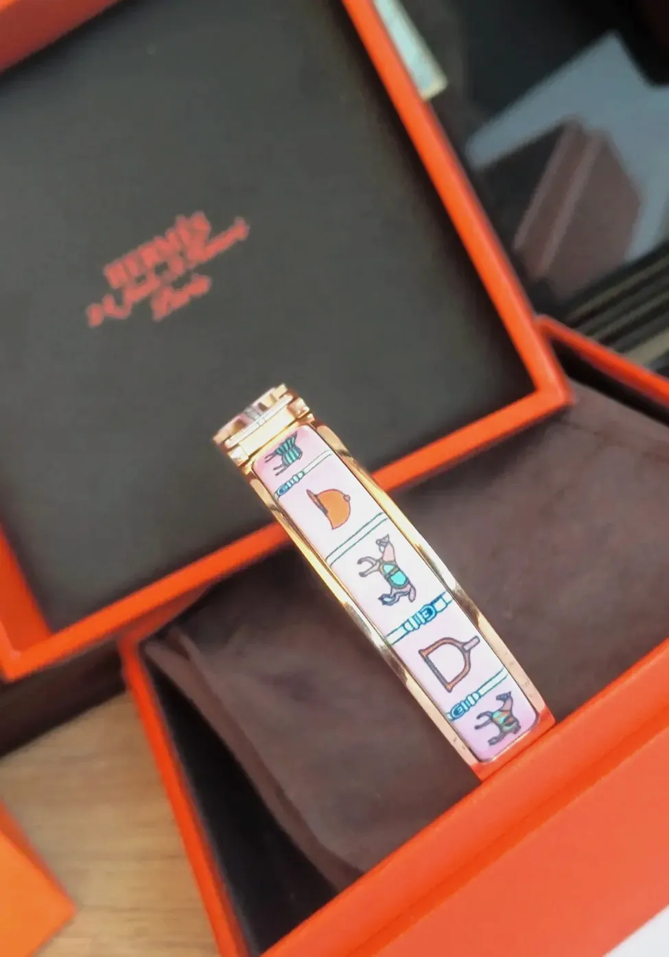 Bracelet Hermès Clic H - Or rose GM – Hermès – rose poudré – taille Taille unique 8