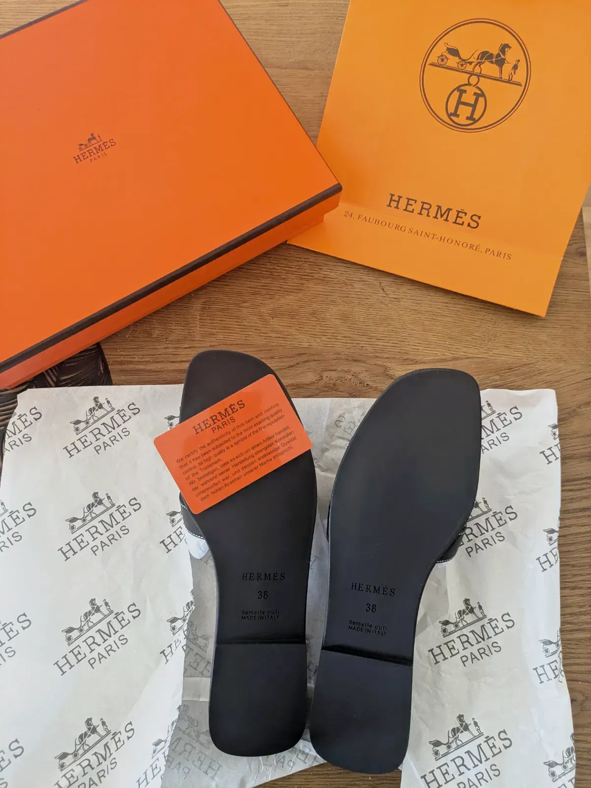Claquette sandales oran noir taille 38neuve – Hermès – noir – taille EU 38 2