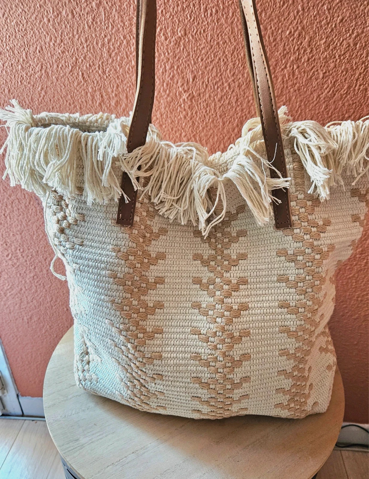 Grand sac paille tissée