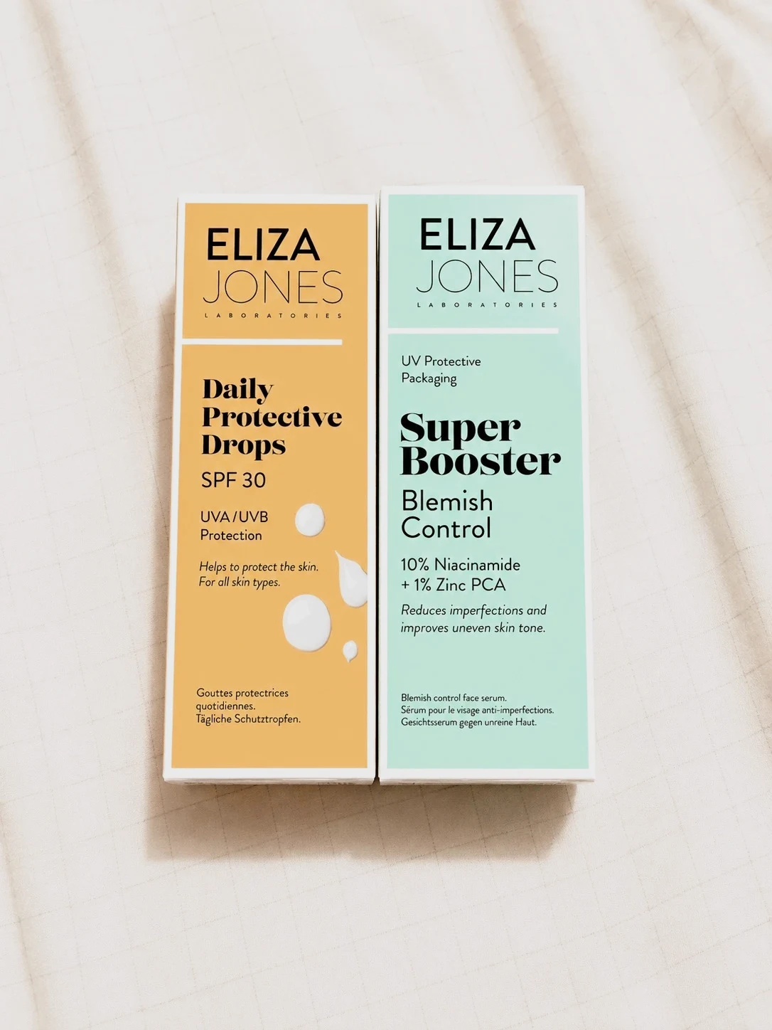 Lot soins visage Eliza Jones – SPF 30 + Booster Niacinamide