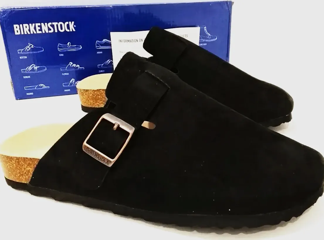 Birkenstock Boston Black Suede Clogs – Birkenstock – noir – taille EU 41 7
