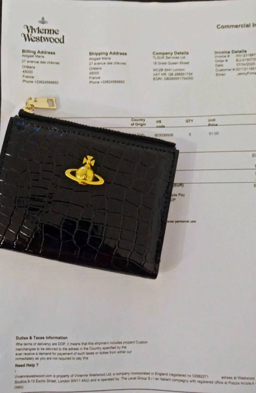 Portefeuille Vivienne Westwood noir croc