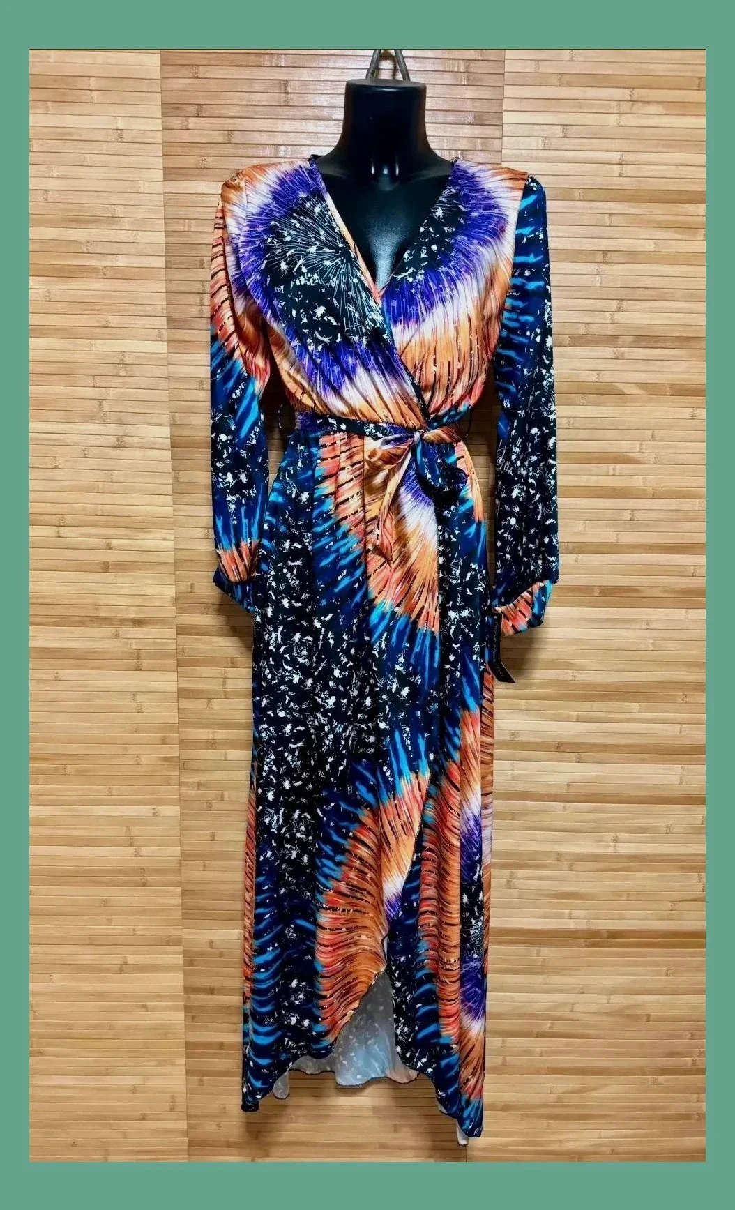 Vestido largo cruzado con cinturón talla única para S-M 😍