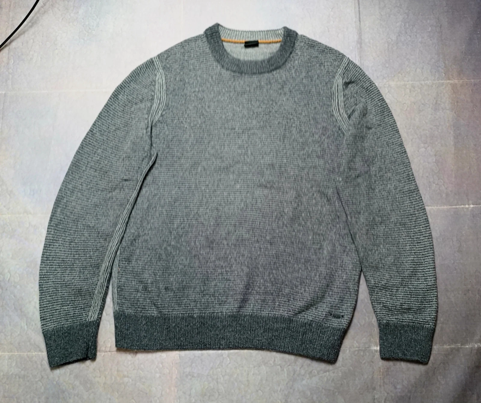 Hugo Boss Kommodoro Grey Knit Crewneck Sweater Size L
