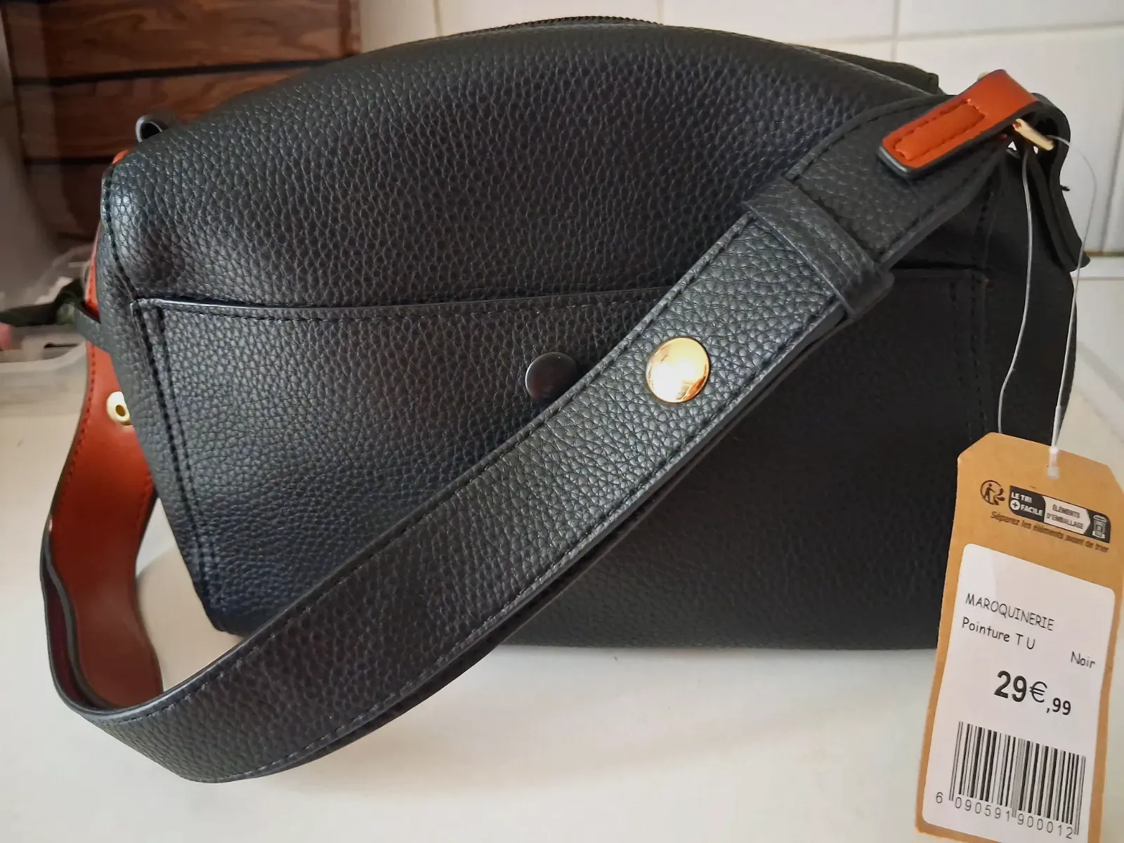 Sac bandoulière FPC en similicuir noir – FPC – taille Taille unique 4