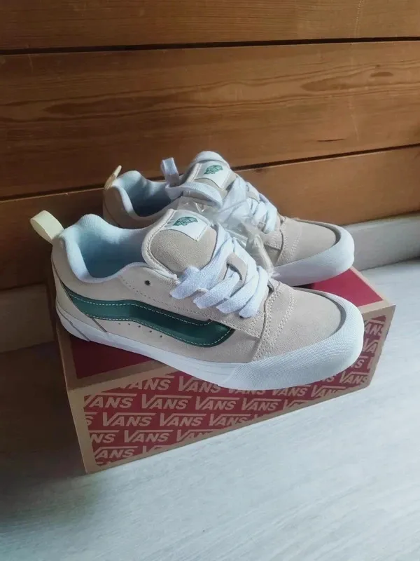 Vans Knu Skool beige et verte – Vans – beige et vert – taille 38 2