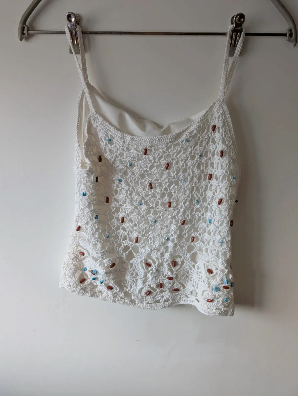 Vintage Débardeur Caraco top bretelle beige crochets taille 38/40 – taille M / 38 / 10 3