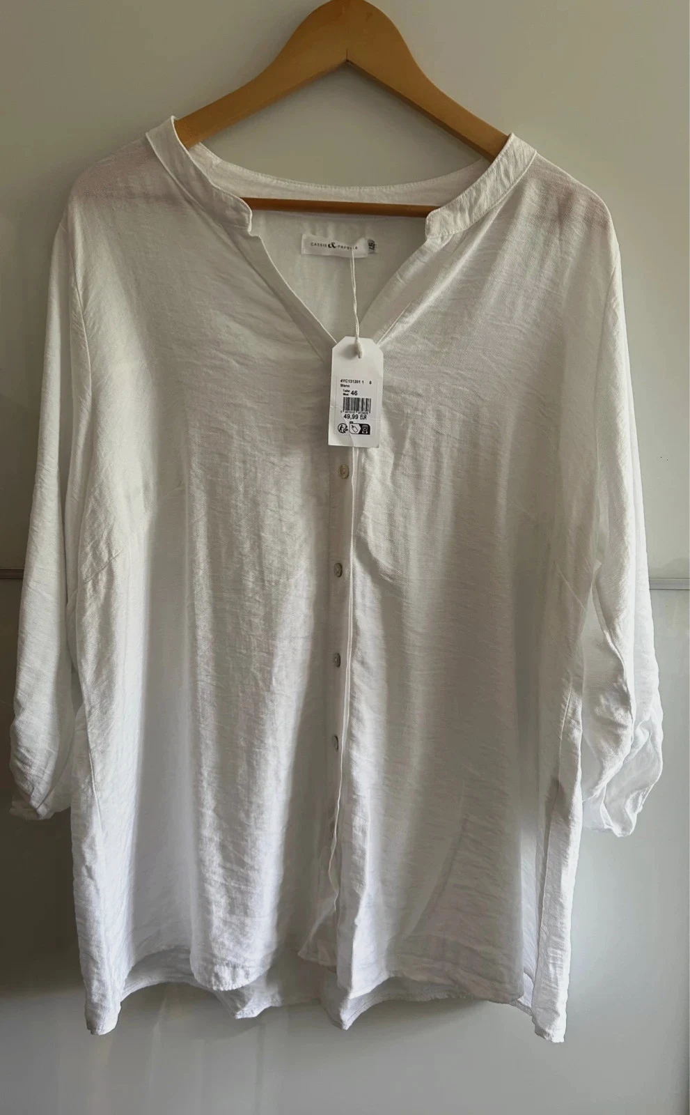 Chemise Cassis & Paprika 46 blanche grande taille fluide neuve avec étiquette
