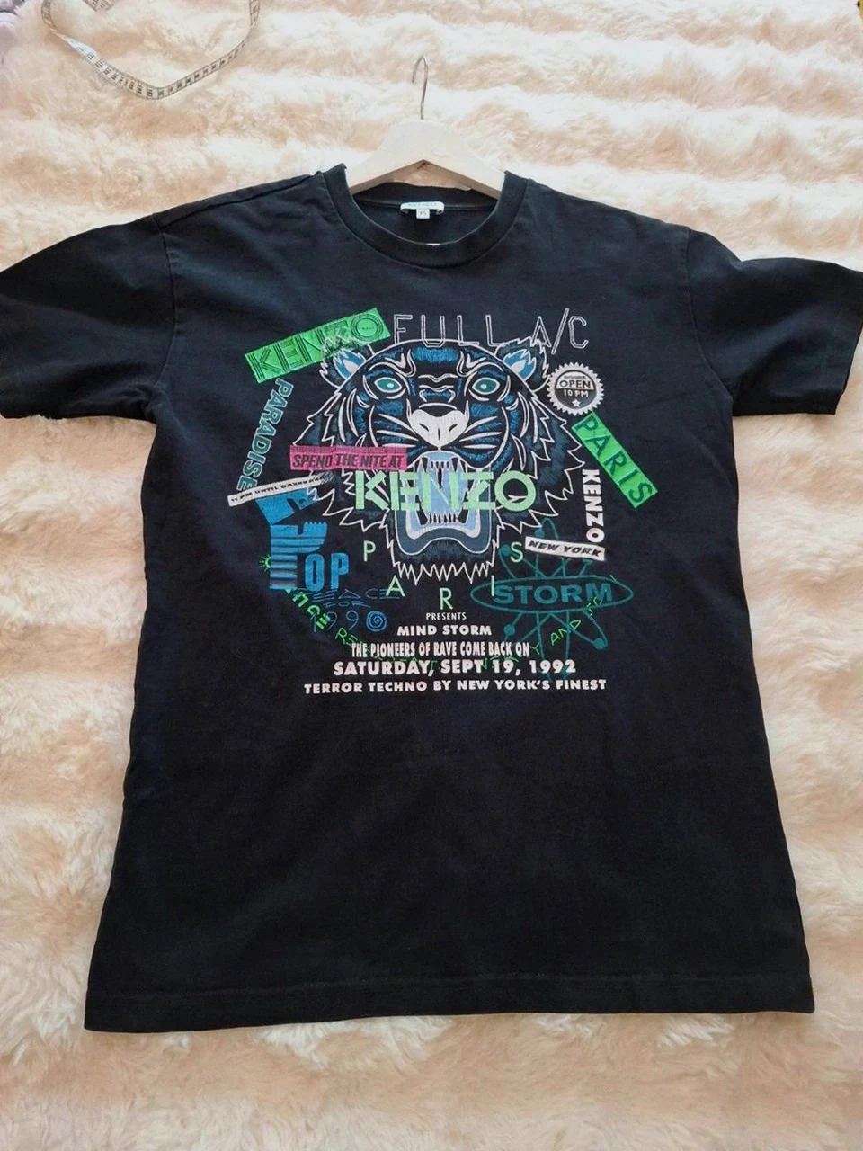 T-shirt Noir Imprimé Kenzo Paris - Graphisme Tigre "Mind Storm" - Taille XS