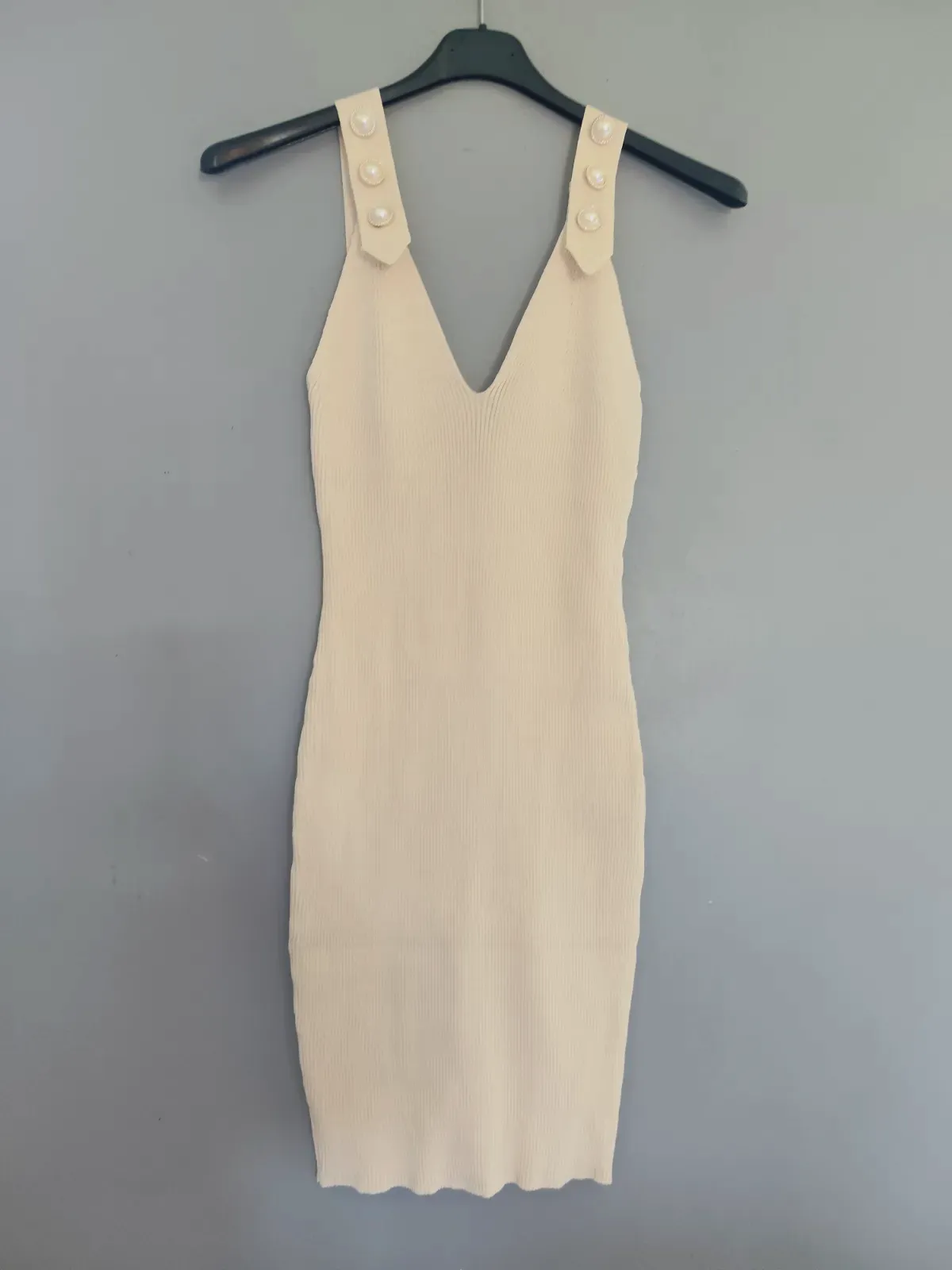 Robe moulante en maille beige J&H Fashion – J&H Fashion Paris – taille S 2