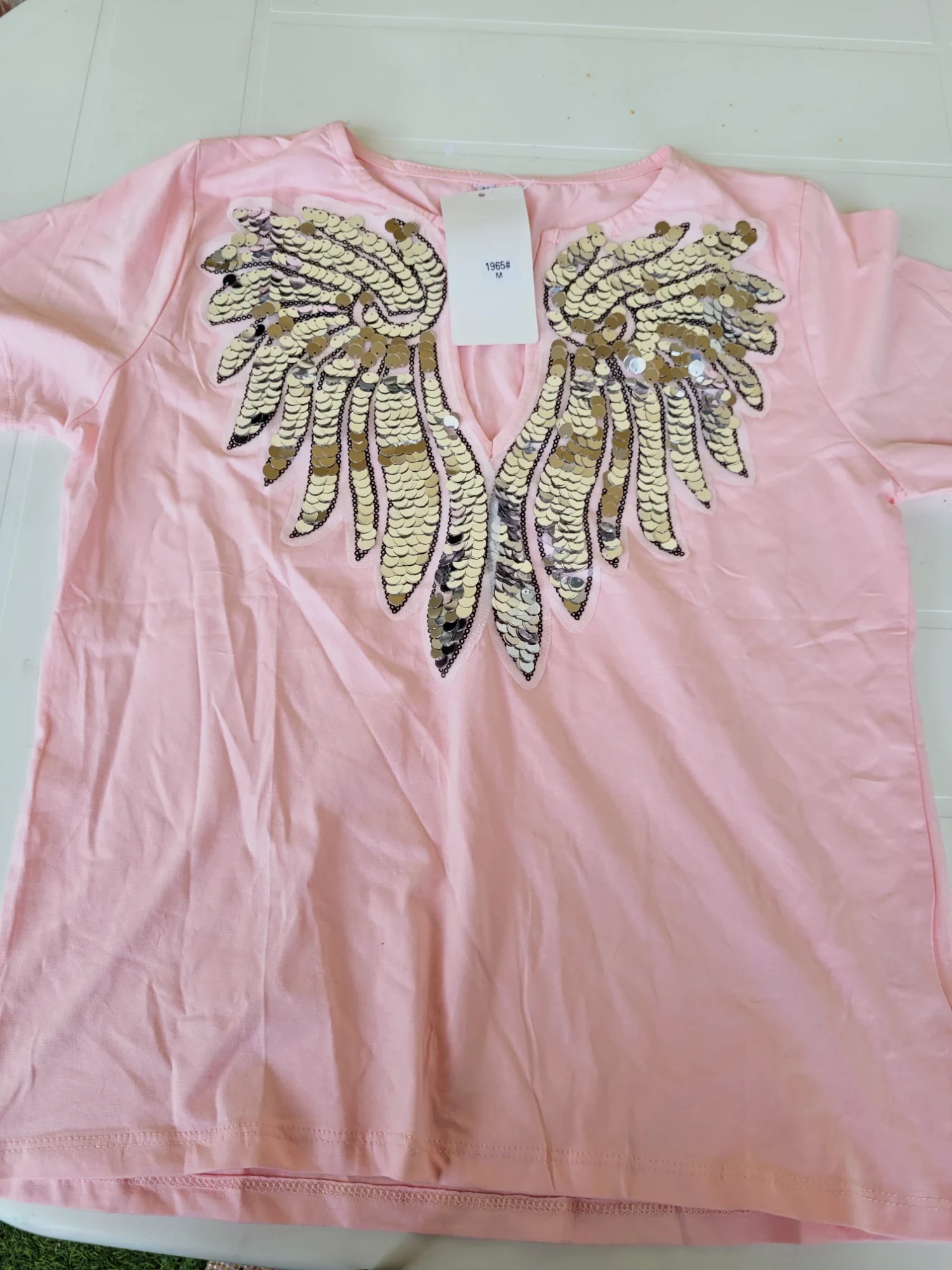 Tee-shirt imprimer de sequins 