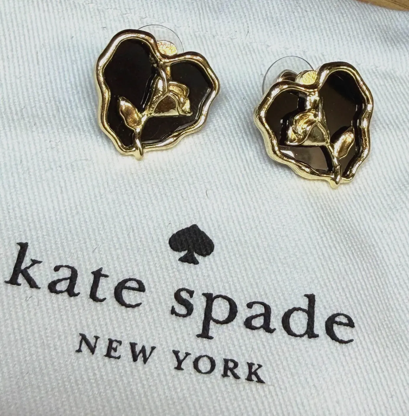 Kate Spade boucles d'oreilles cœur noir doré – kate spade – noir doré – taille Taille unique 4