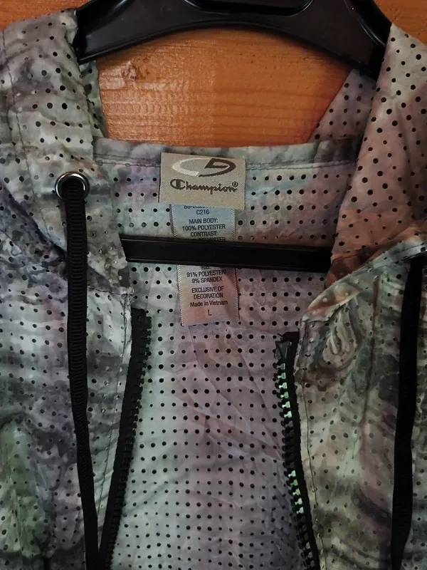 Veste à capuche zippée Champion gris chiné perforée – Champion – gris – taille L 5