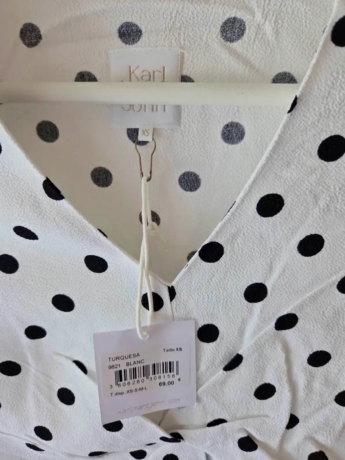 Karl Marc John Blouse à pois blanc noir XS – Karl Marc John – blanc et noir – taille XS 3