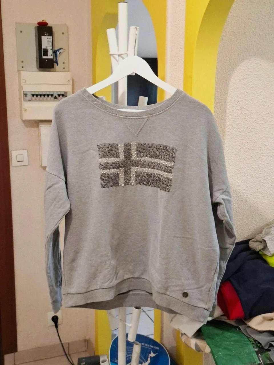 Sweat Geographic Napapijri Gris Chiné T.M (38-40)