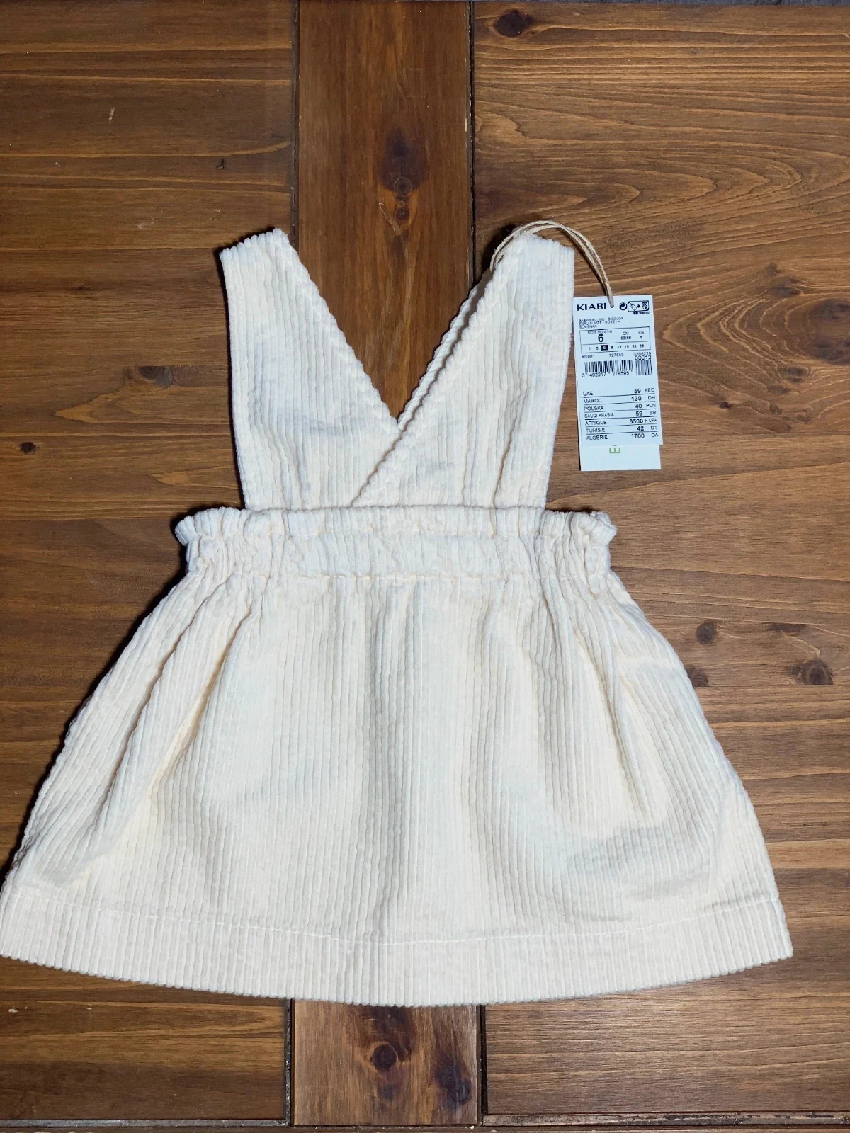 Falda de Peto de Pana Beige | Beige Corduroy Pinafore Skirt | Kiabi – Kiabi – taille 6-9 mois / 68 cm
