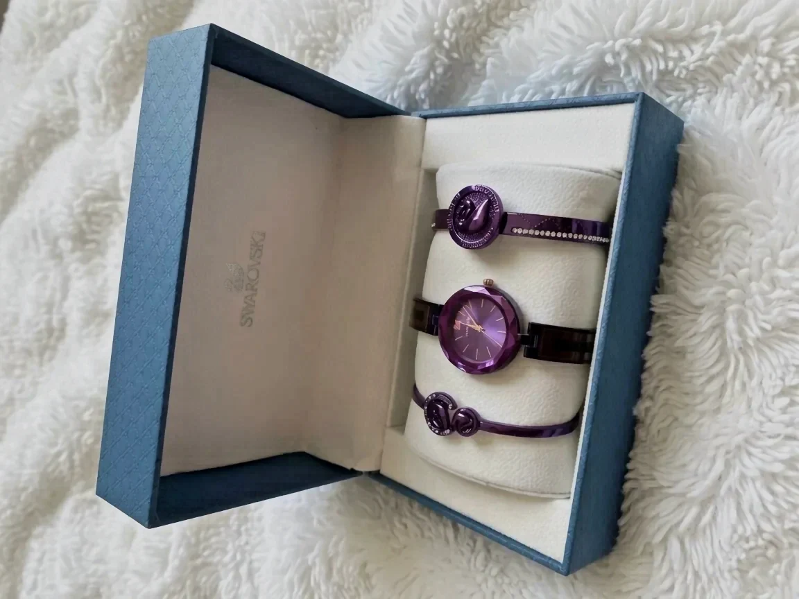 Montre Swarovski coffret trio violet