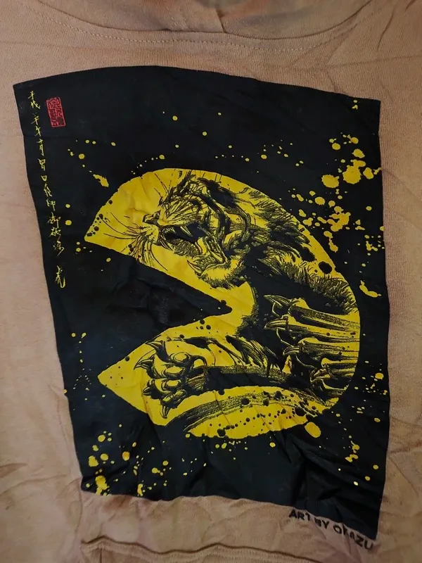 Sweat à capuche Pac-Man beige et tigre japonais 🐯 – Pac-Man – taille S / 36 / 8 2