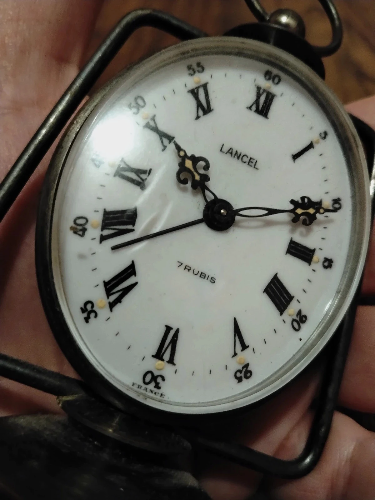 Ancien Réveil Lanterne Lancel Paris Laiton Doré - Pendulette Mécanique Vintage Collection