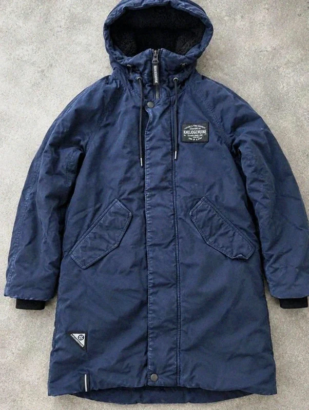 Parka Khujo Genuine Hook2 M bleu marine – doublée chaude Utility Outdoor Y2K